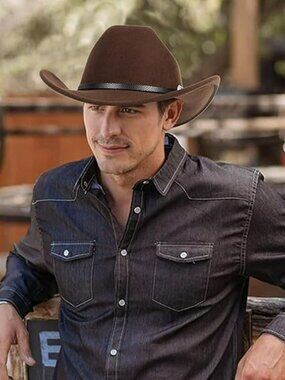 NEW Western Cowboy Hat Men Women Classic Roll Up Fedora Hat with Buckle Belt S/M